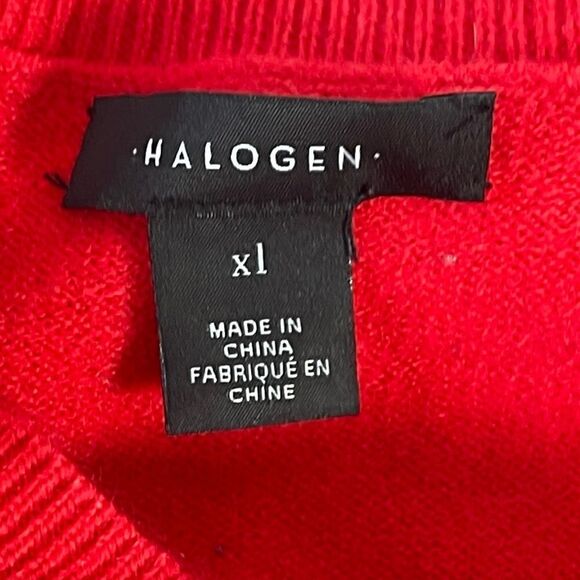 Halogen True Red Bell Sleeve Scoop Neck Sweater Sz XL - Picture 5 of 7